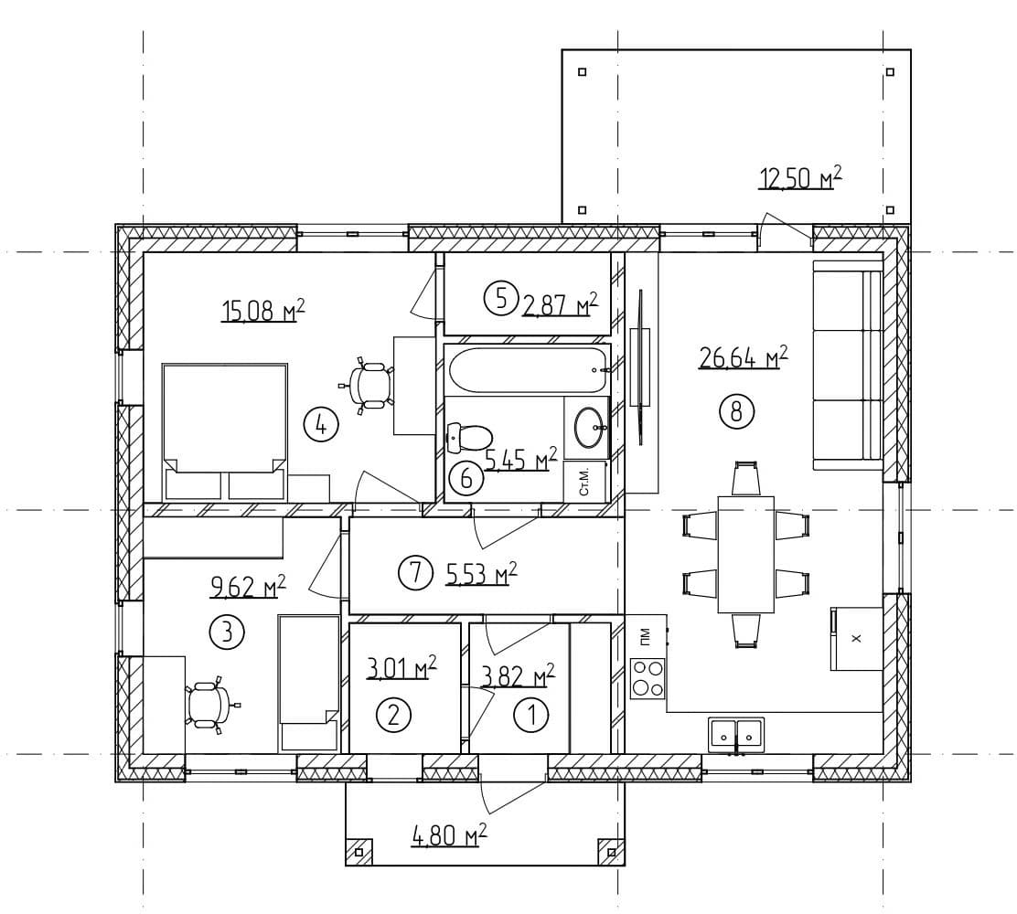 Теплоблок 72,02 м² в Благовещенске — фото 3