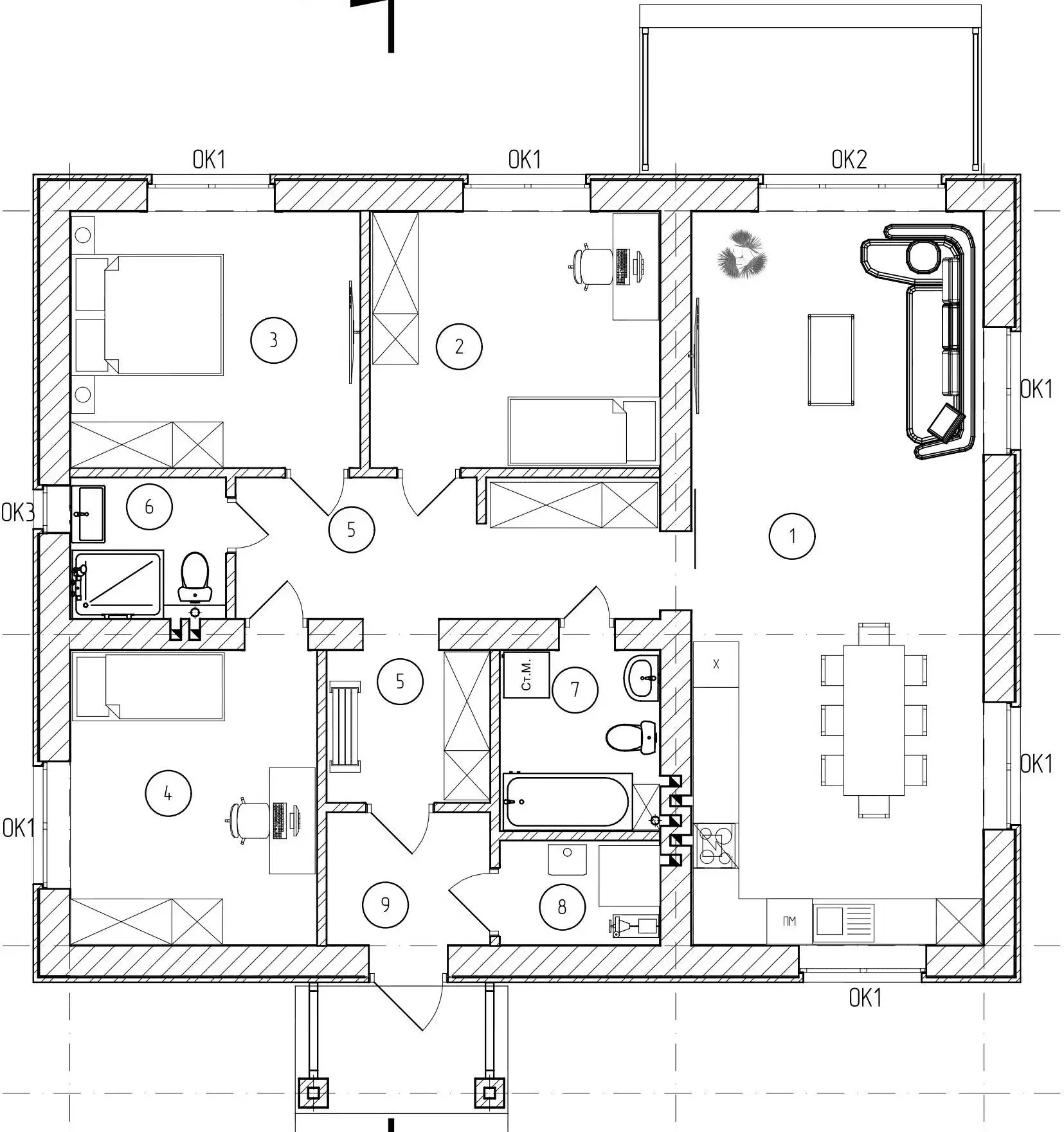 Газобетон+кирпич, 79,80 м² в Благовещенске — фото 6